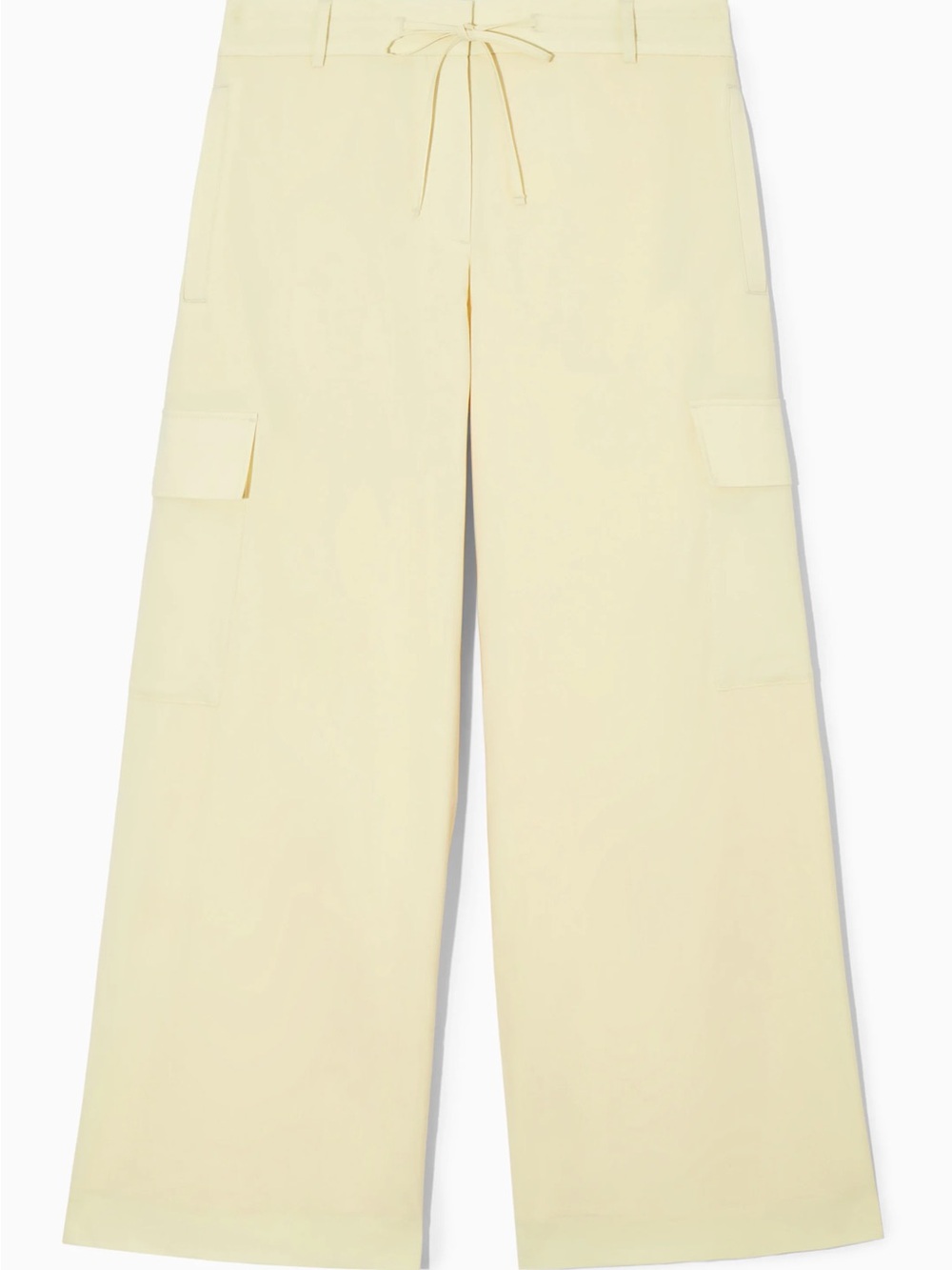 COS Pale Yellow Wide-Leg Cargo Trousers